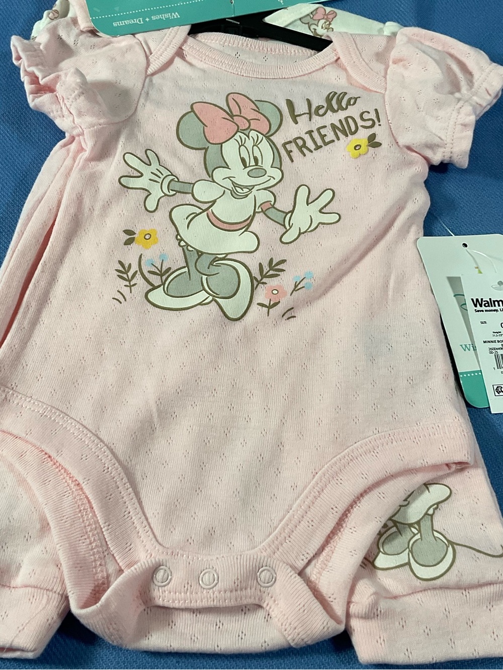 Baby infants, Disney Pink Minnie Mouse "Hello Friends" 4 Pieces set. Size 0/3